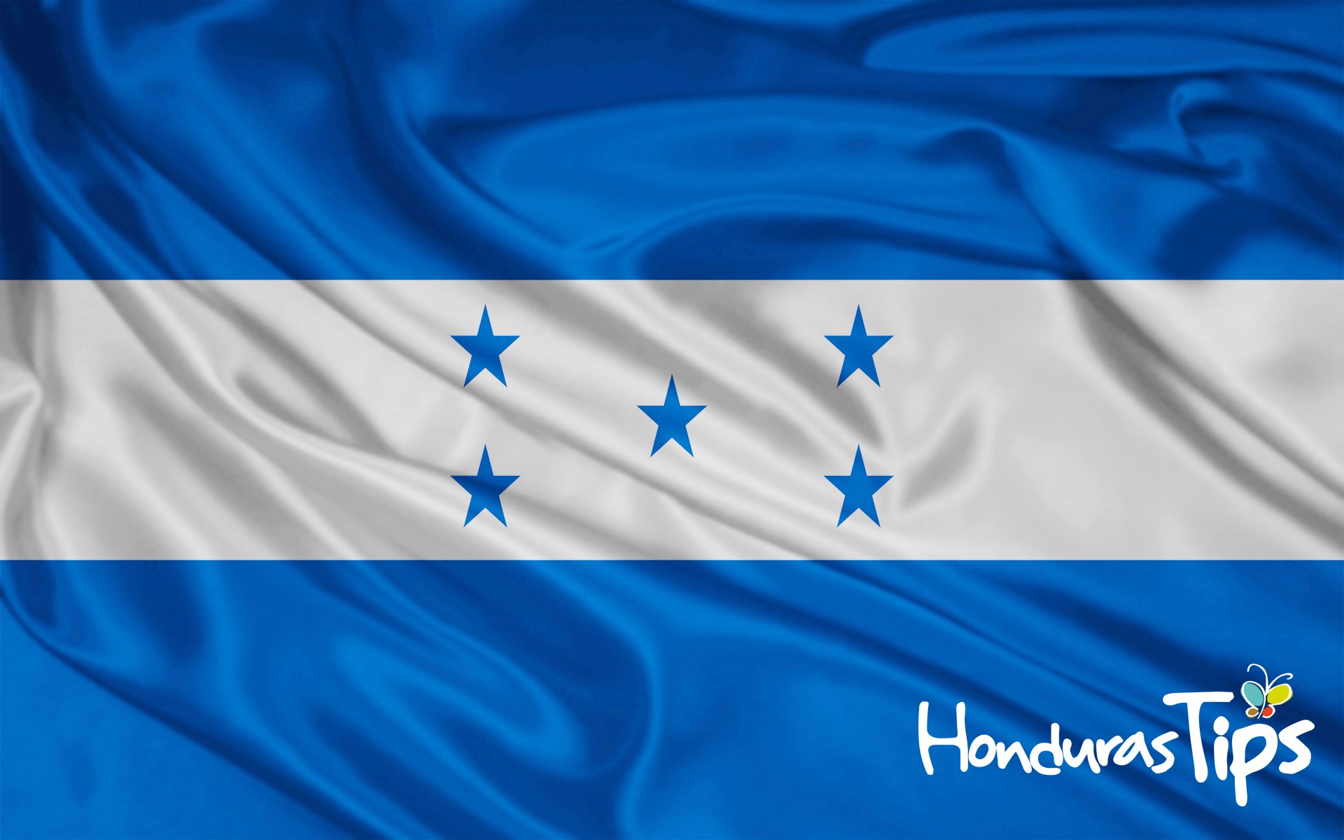 Bandera oficial de la República de Honduras desde 1949.