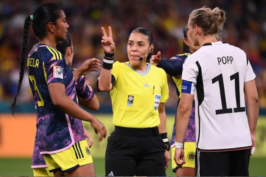 Melissa pastrana en el juego Colombia contra Alemania en el Mundial Femenino de la FIFA 2023